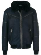 Dolce & Gabbana Stitch Detailed Bomber Jacket - Blue