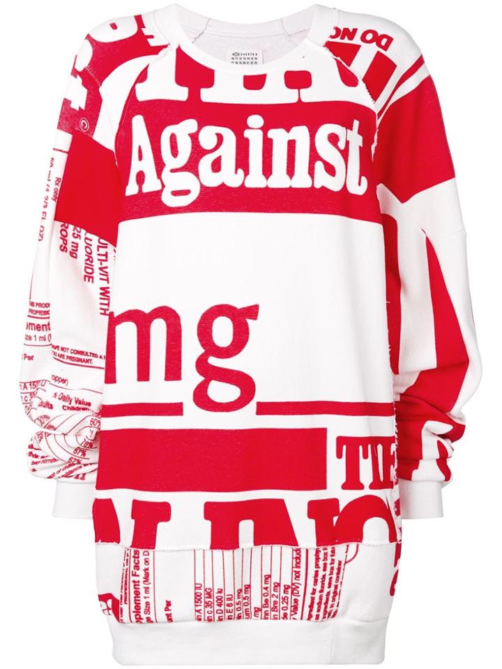 Maison Margiela Oversized Printed Sweater - White