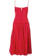 Khaite Ruched Slip Midi Dress - Red