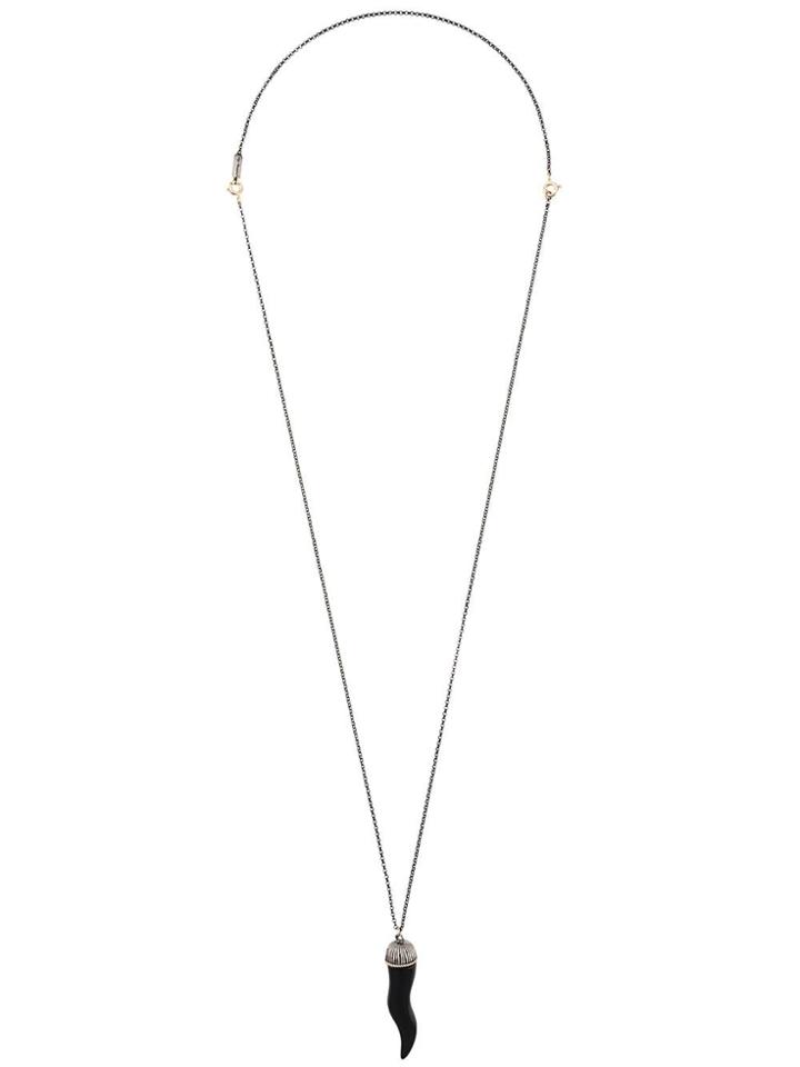 Ugo Cacciatori Wavy Tooth Pendant Necklace - Black