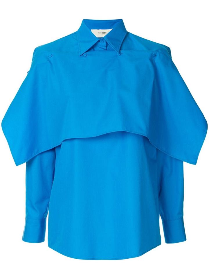 Ports 1961 Layered Button-down Shirt - Blue