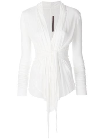Rick Owens Lilies Belted Cardigan - White