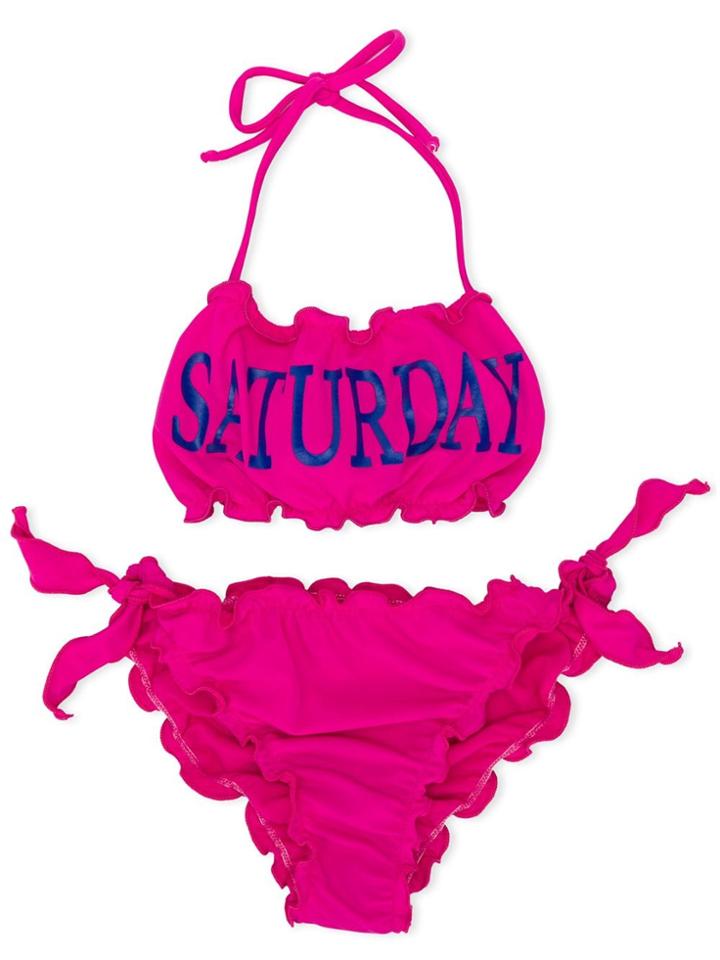 Alberta Ferretti Kids Saturday Print Bikini - Pink