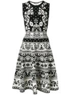 Alexander Mcqueen Floral Jacquard Dress, Women's, Size: Medium, Black, Viscose/polyester/polyamide/spandex/elastane