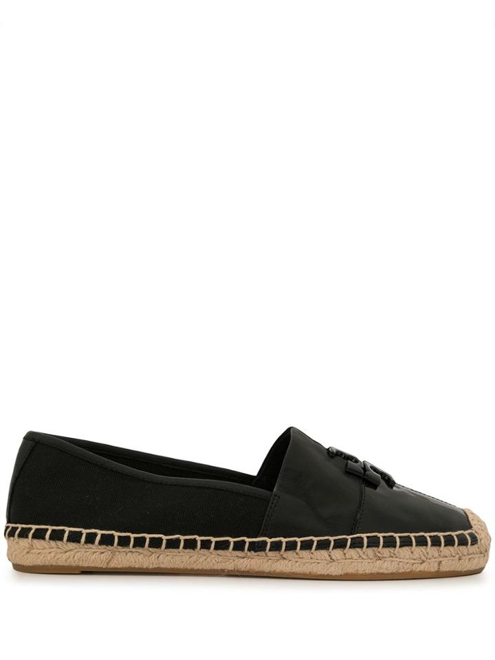 Tory Burch Logo Plaque Espadrilles - Black