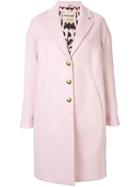 Roberto Cavalli Printed Lining Single Breasted Coat - Pink