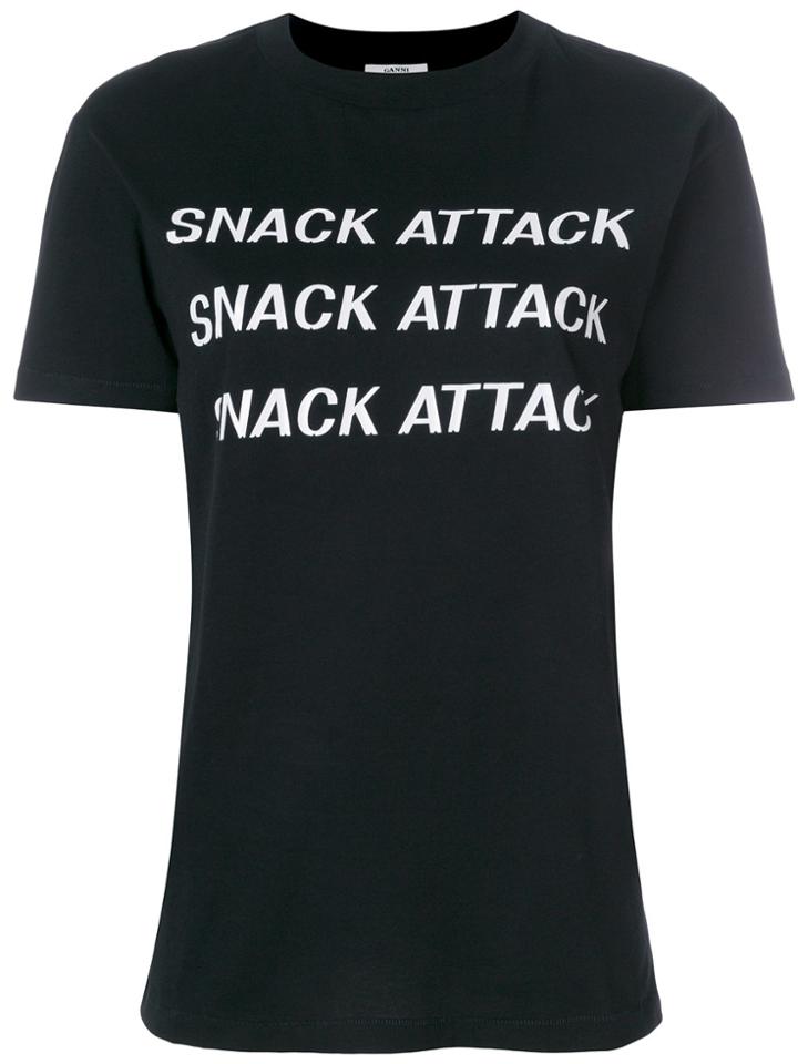 Ganni Snack Attack Printed T-shirt - Black