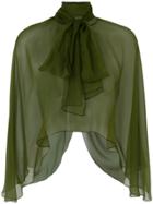 Alberta Ferretti Sheer Capelet - Green