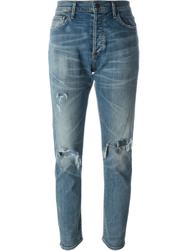 Citizens Of Humanity Distressed Slim Fit Jeans, Women's, Size: 27, Blue, Cotton/polyurethane