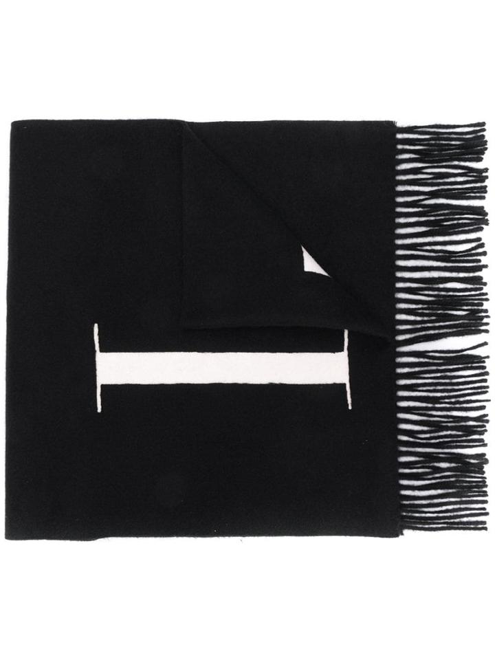 Valentino Valentino Garavani Cashmere Knitted Scarf - Black