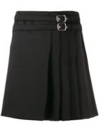 Alberta Ferretti Pleated Belted Skirt - Black