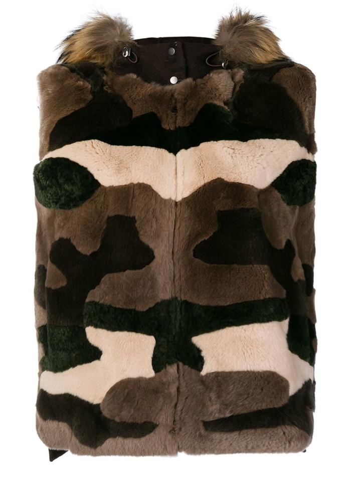 P.a.r.o.s.h. Colour Block Fur Gilet - Brown