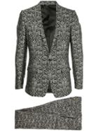 Dolce & Gabbana Floral Jacquard Evening Suit - Black