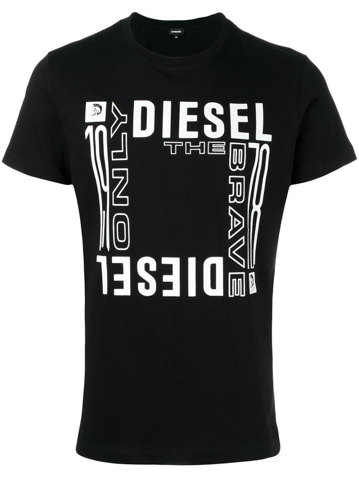 Diesel 'snt-square' T-shirt, Men's, Size: Medium, Black, Cotton