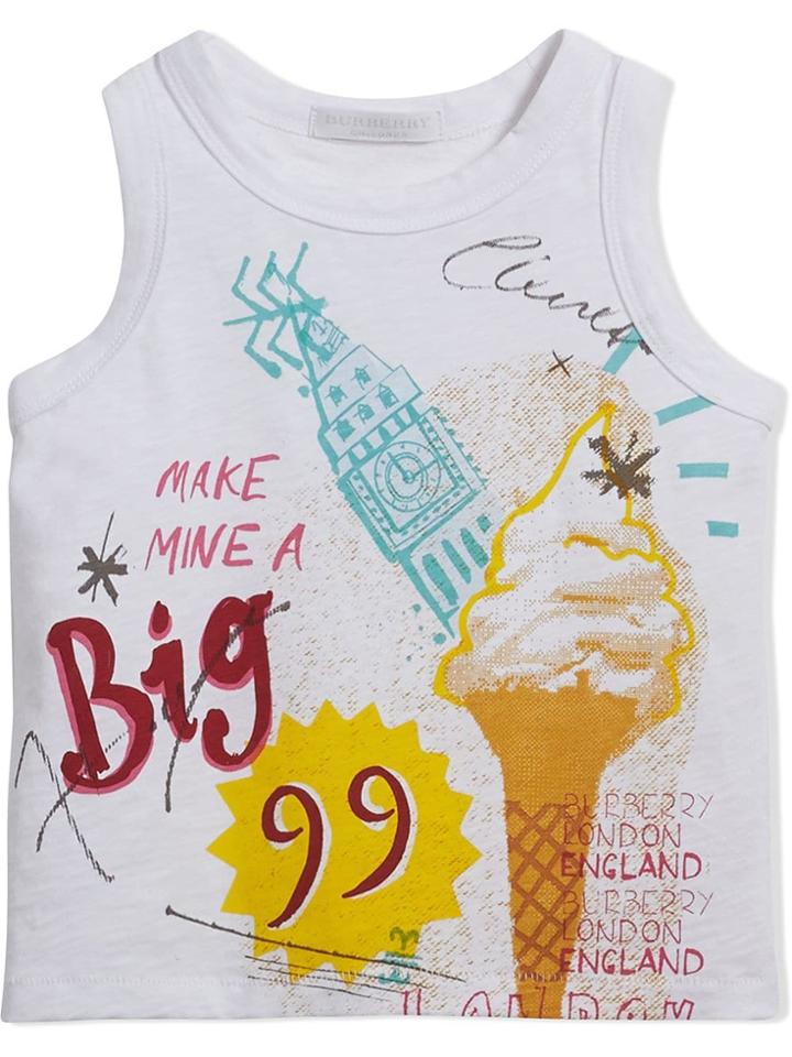 Burberry Kids Ice-cream Print Cotton Jersey Vest - White