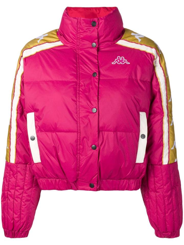 Kappa Logo Band Puffer Jacket - Pink & Purple