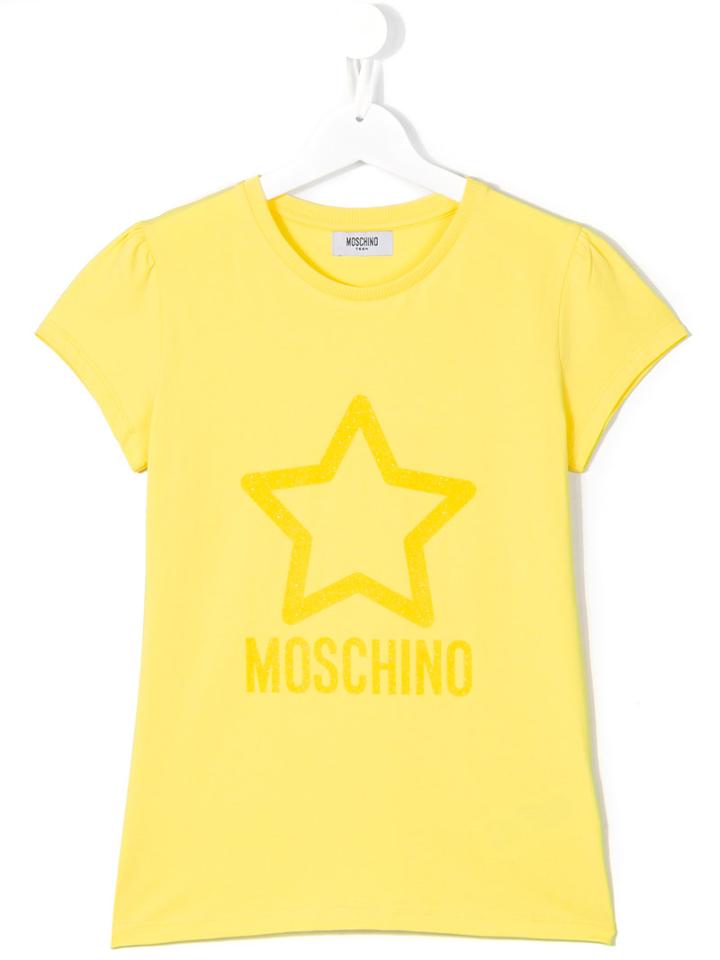 Moschino Kids Logo Print T-shirt, Size: 14 Yrs, Yellow/orange