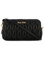 Miu Miu - Textured Cross Body Bag - Women - Calf Leather - One Size, Women's, Black, Calf Leather