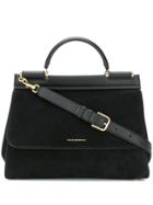 Dolce & Gabbana Suede Detail Cross Body Bag - Black