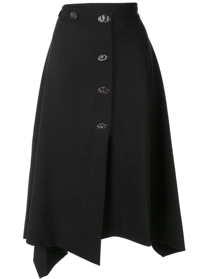 Portspure Asymmetric A-line Skirt - Black
