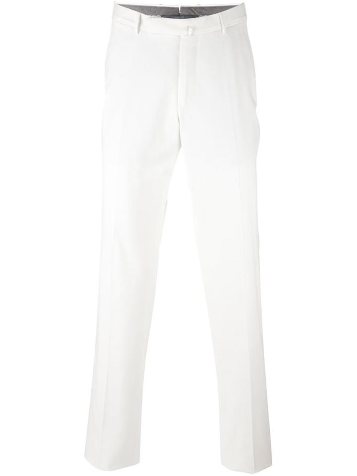 Ermenegildo Zegna Tailored Trousers, Men's, Size: 54, White, Cotton/spandex/elastane