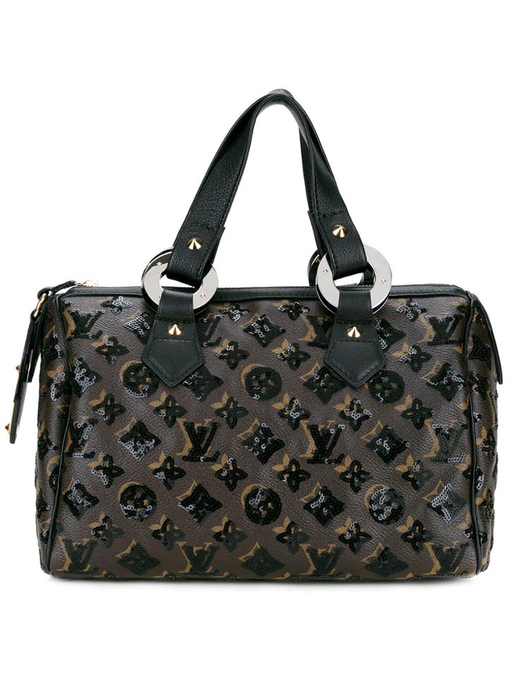 Louis Vuitton Vintage Speedy Eclipse Sequin Tote - Brown