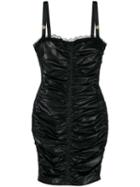 Versace Jeans Couture Wet-look Mini Dress - Black