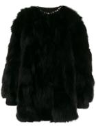 Miu Miu Embellished Fur Jacket - Black