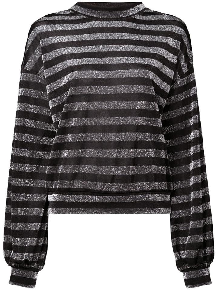 Rta Striped Long-sleeve Sweater - Black