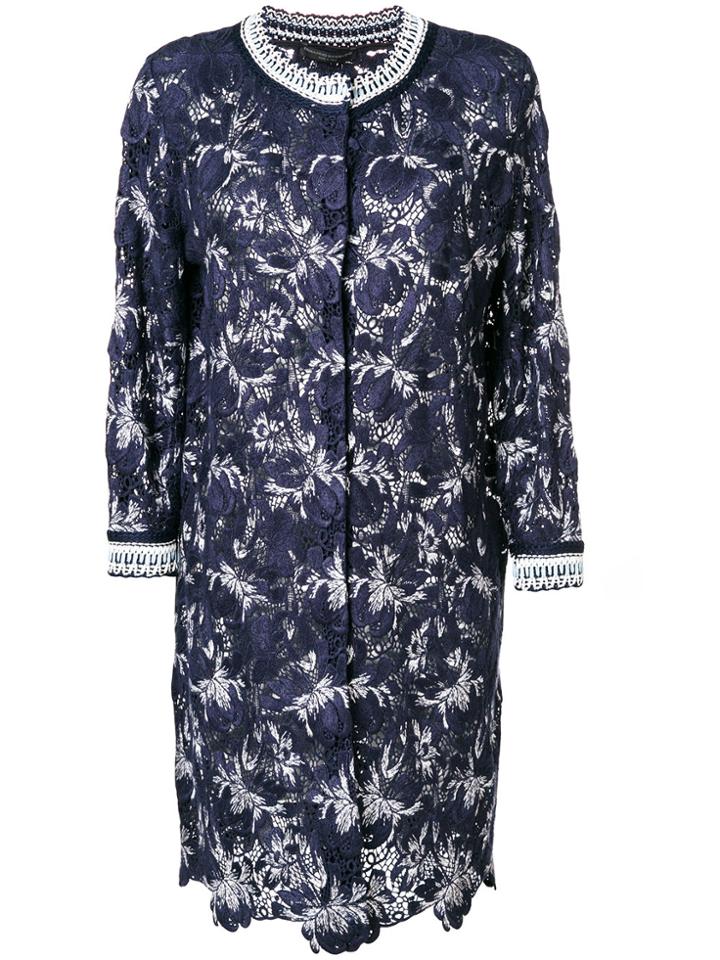 Ermanno Scervino Floral Lace Jacket - Blue