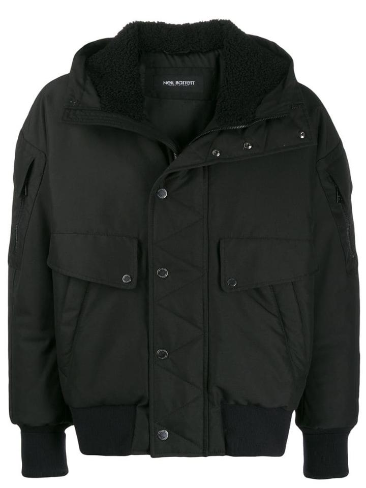 Neil Barrett Hooded Bomber Jacket - Black