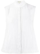 Rahul Mishra Sleeveless Pleated Shirt - White