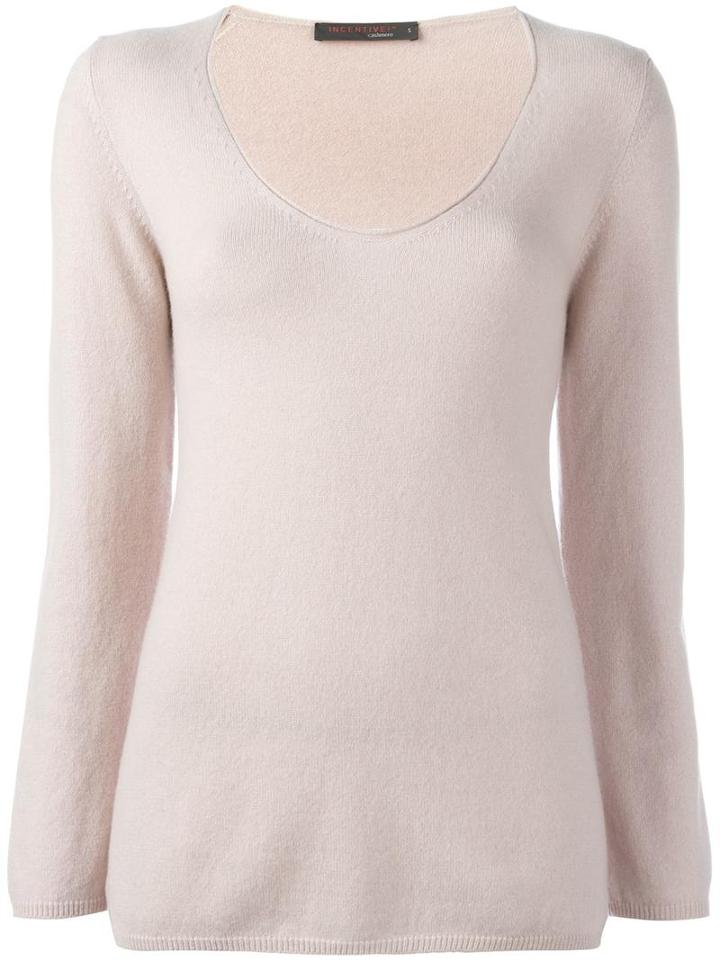Incentive! Cashmere V-neck Jumper, Women's, Size: Large, Pink/purple, Cashmere