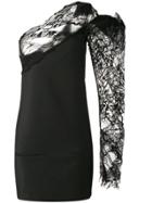 Saint Laurent One Shoulder Asymmetric Dress - Black