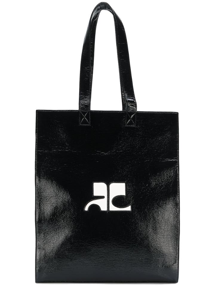 Courrèges Logo Shopper Tote - Black