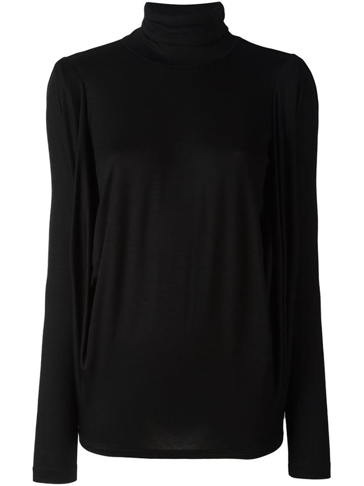 Plein Sud Drape Sleeve Jumper, Women's, Size: 38, Black, Spandex/elastane/virgin Wool