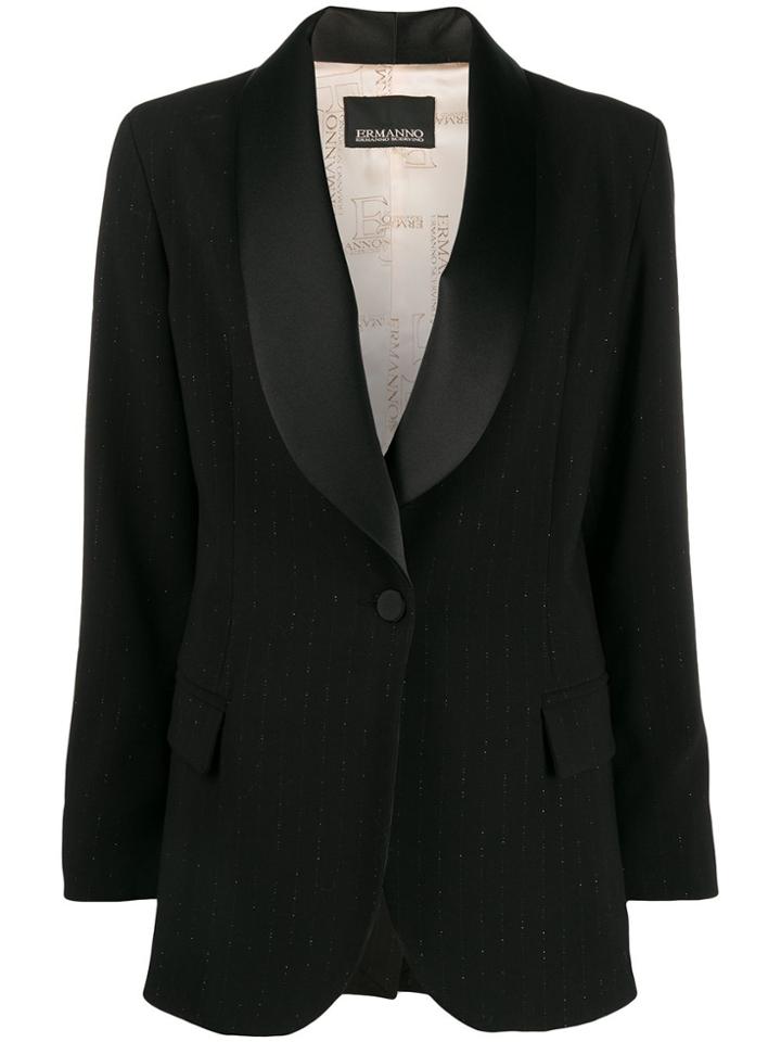 Ermanno Scervino Satin Lapels Tuxedo Blazer - Black