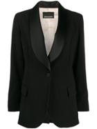 Ermanno Scervino Satin Lapels Tuxedo Blazer - Black