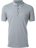 Fay Embroidered Logo Polo Shirt, Men's, Size: L, Grey, Cotton/spandex/elastane