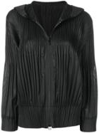 Pleats Please By Issey Miyake Hooded Zip-up Jacket - Black