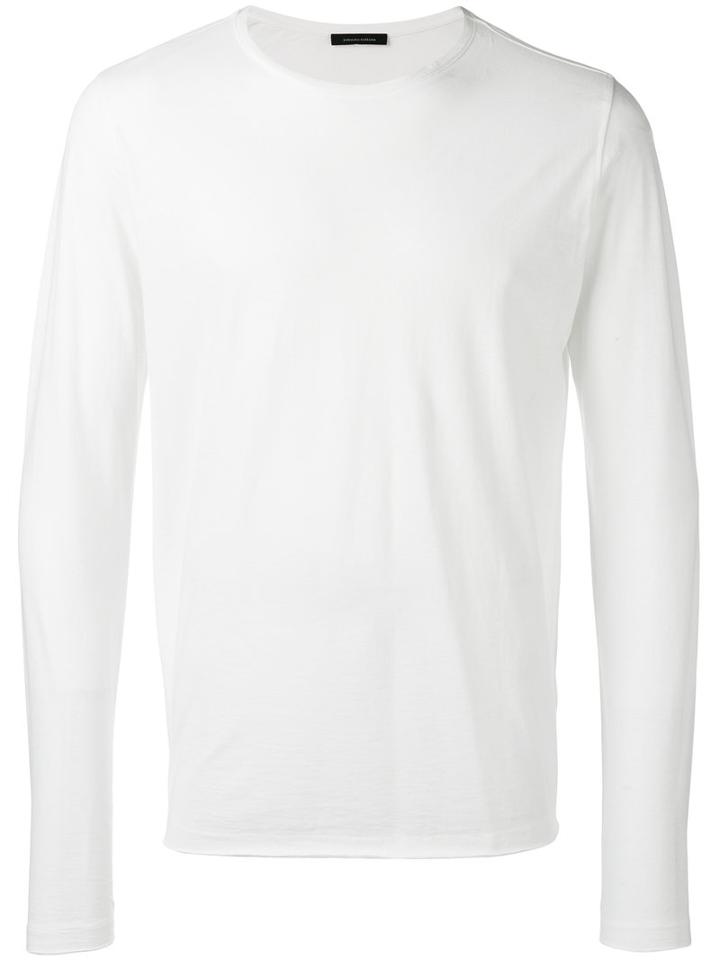 Roberto Collina Plain Sweatshirt, Men's, Size: 48, White, Cotton