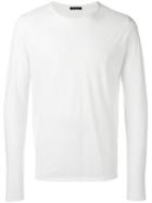Roberto Collina Plain Sweatshirt, Men's, Size: 48, White, Cotton