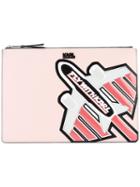 Karl Lagerfeld - Fly With Karl Clutch - Women - Polyvinyl Acetate (pva) - One Size, Pink/purple, Polyvinyl Acetate (pva)