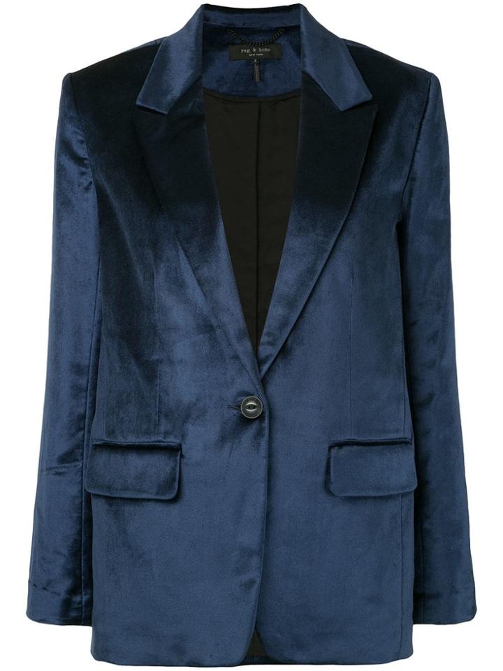 Rag & Bone Monty Velvet Blazer - Blue