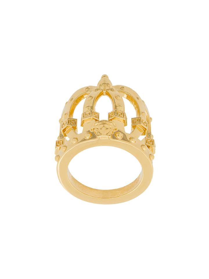 Versace Crown Shaped Finger Ring - Metallic