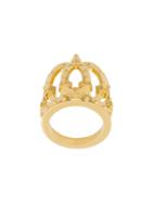 Versace Crown Shaped Finger Ring - Metallic
