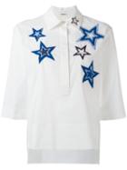 P.a.r.o.s.h. Gangstar Embroidered Shirt, Women's, Size: Xs, White, Cotton/spandex/elastane