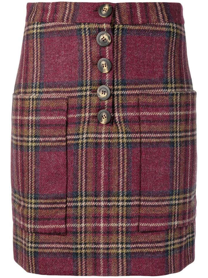 Maison Père Tartan Short Skirt - Pink & Purple