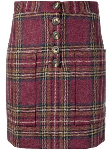 Maison Père Tartan Short Skirt - Pink & Purple