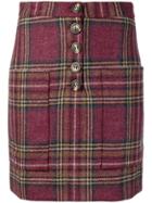Maison Père Tartan Short Skirt - Pink & Purple